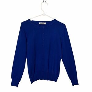 GRACE KARIN WOMENS ROYAL BLUE BUTTON CARDIGAN SWEATER SIZE MEDIUM